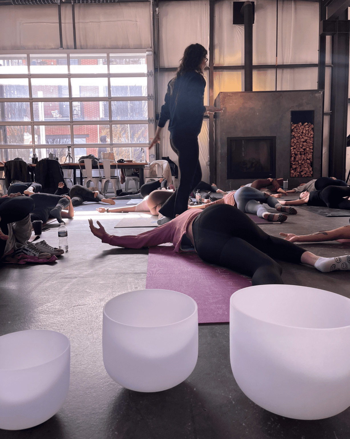 Sip & Stretch Yoga Sound Bath E+ROSE Wellness Company